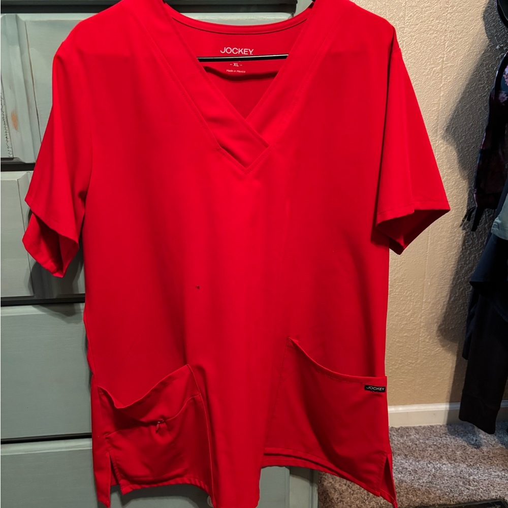 Jockey Women's Bright Red Short Sleeve Top